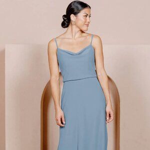 Revelry Skye Chiffon Bridesmaids Dress- French Blue Size 6